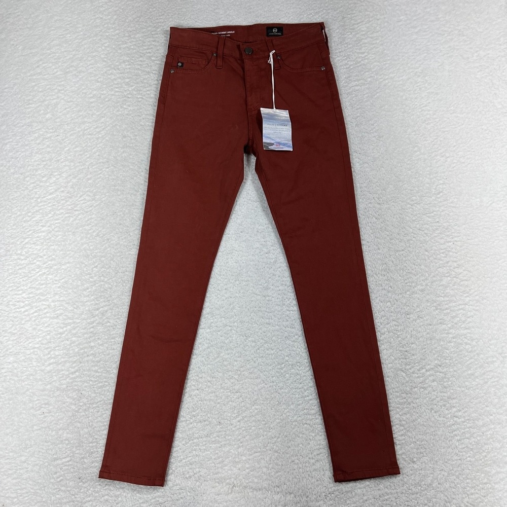 AG Farrah Ankle High Rise Skinny Sateen Stretch Jeans Brick Dust 25R 26x26.5 NWT